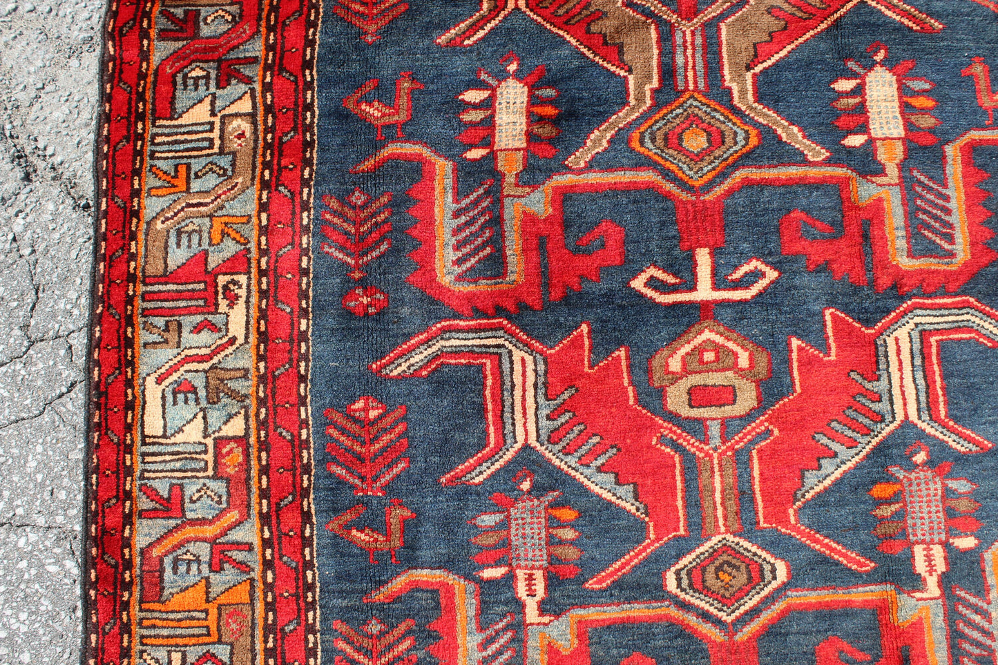 Red 4x7 Vintage Rug | Tribal Oriental Persian Rug | Kazak Bohemian Rug | Handmade Rug