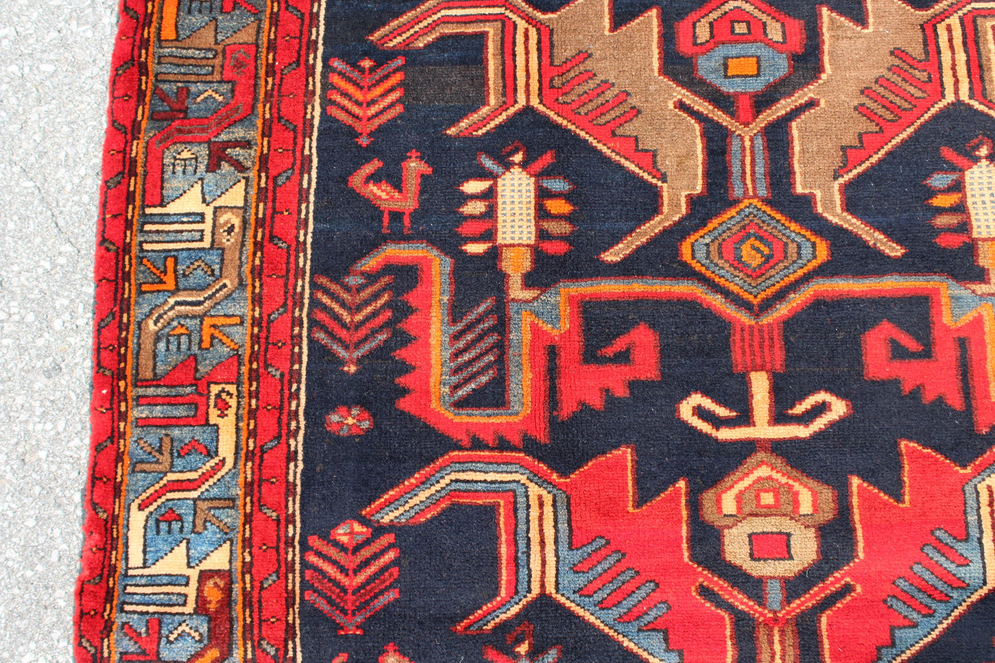 Red 4x7 Vintage Rug | Tribal Oriental Persian Rug | Kazak Bohemian Rug | Handmade Rug