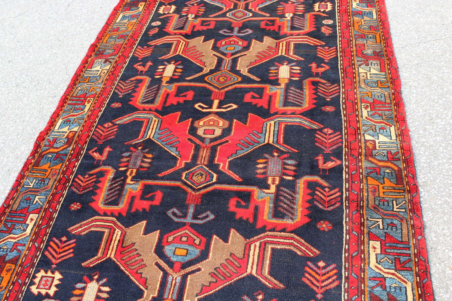 Red 4x7 Vintage Rug | Tribal Oriental Persian Rug | Kazak Bohemian Rug | Handmade Rug