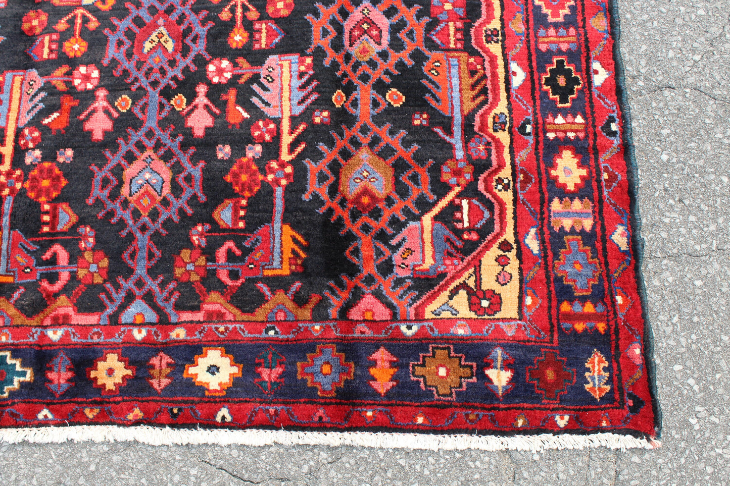 Red 4x7 Vintage Rug | Tribal Oriental Persian Rug | Kazak Bohemian Rug | Handmade Rug