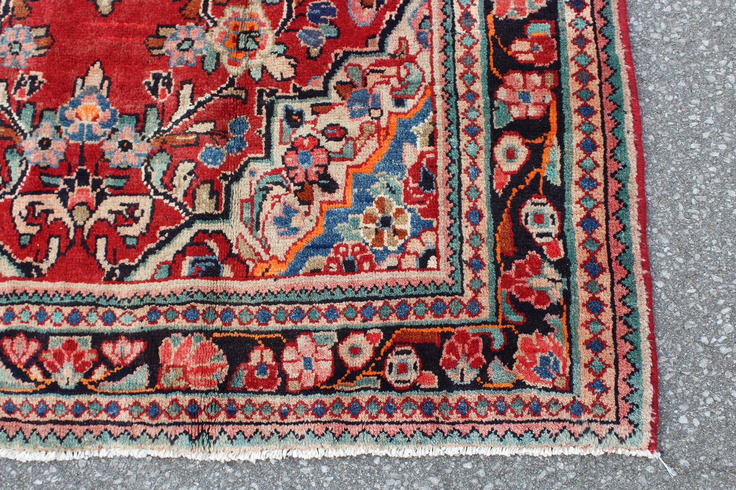 Red Beige 5x7 Vintage Rug | Tribal Oriental Persian Rug | Kazak Bohemian Rug | Handmade Rug