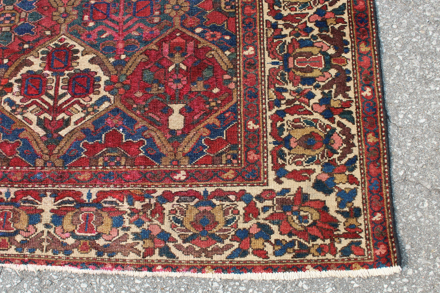 Red Blue 3x7 Vintage Rug | Tribal Oriental Persian Rug | Kazak Bohemian Rug | Handmade Rug