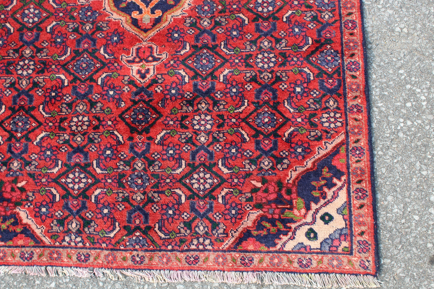 Red Blue 3x6 Vintage Rug | Tribal Oriental Persian Rug | Kazak Bohemian Rug | Handmade Rug