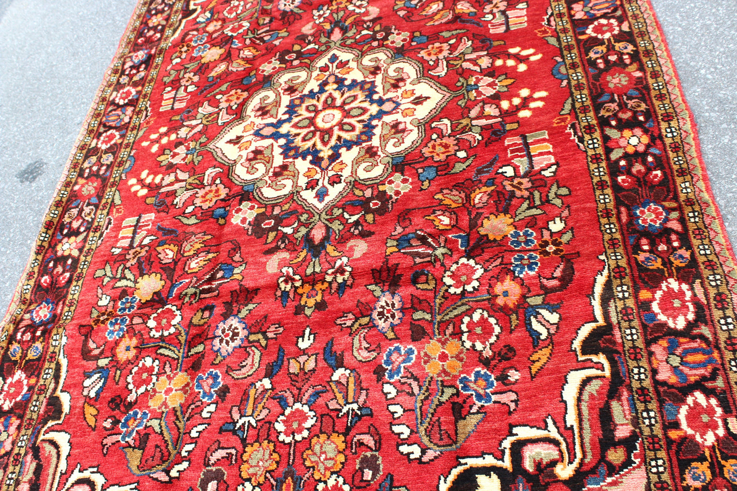 Red 5x10 Vintage Rug | Tribal Oriental Persian Rug | Kazak Bohemian Rug | Handmade Rug