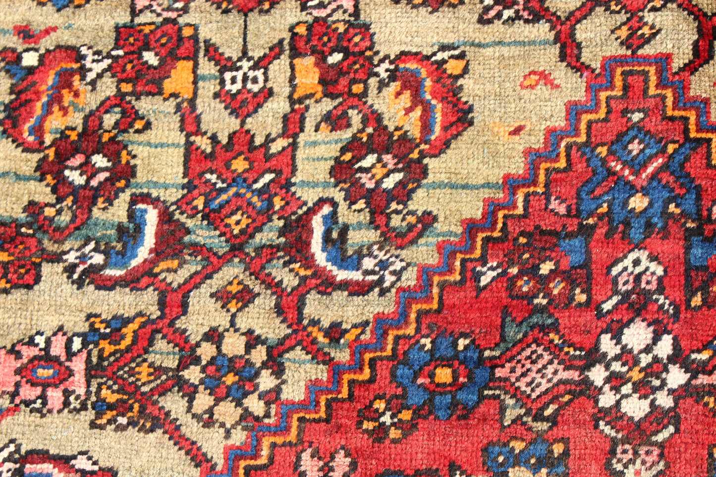 Red Blue 4x6 Vintage Rug | Tribal Oriental Persian Rug | Kazak Bohemian Rug | Handmade Rug