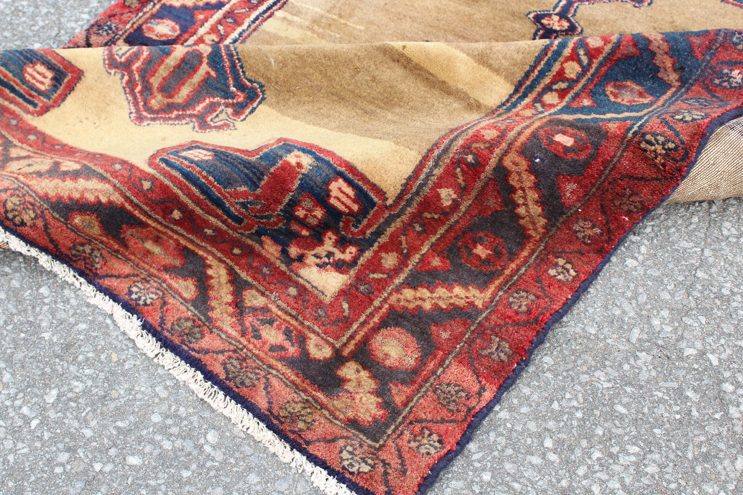 Beige Blue 3x5 Vintage Rug | Tribal Oriental Persian Rug | Kazak Bohemian Rug | Handmade Rug