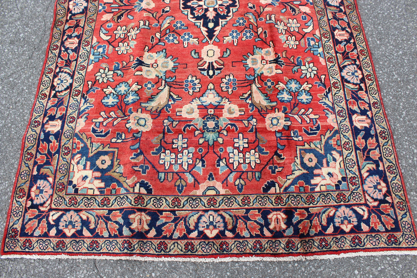 Red 4x7 Vintage Rug | Tribal Oriental Persian Rug | Kazak Bohemian Rug | Handmade Rug