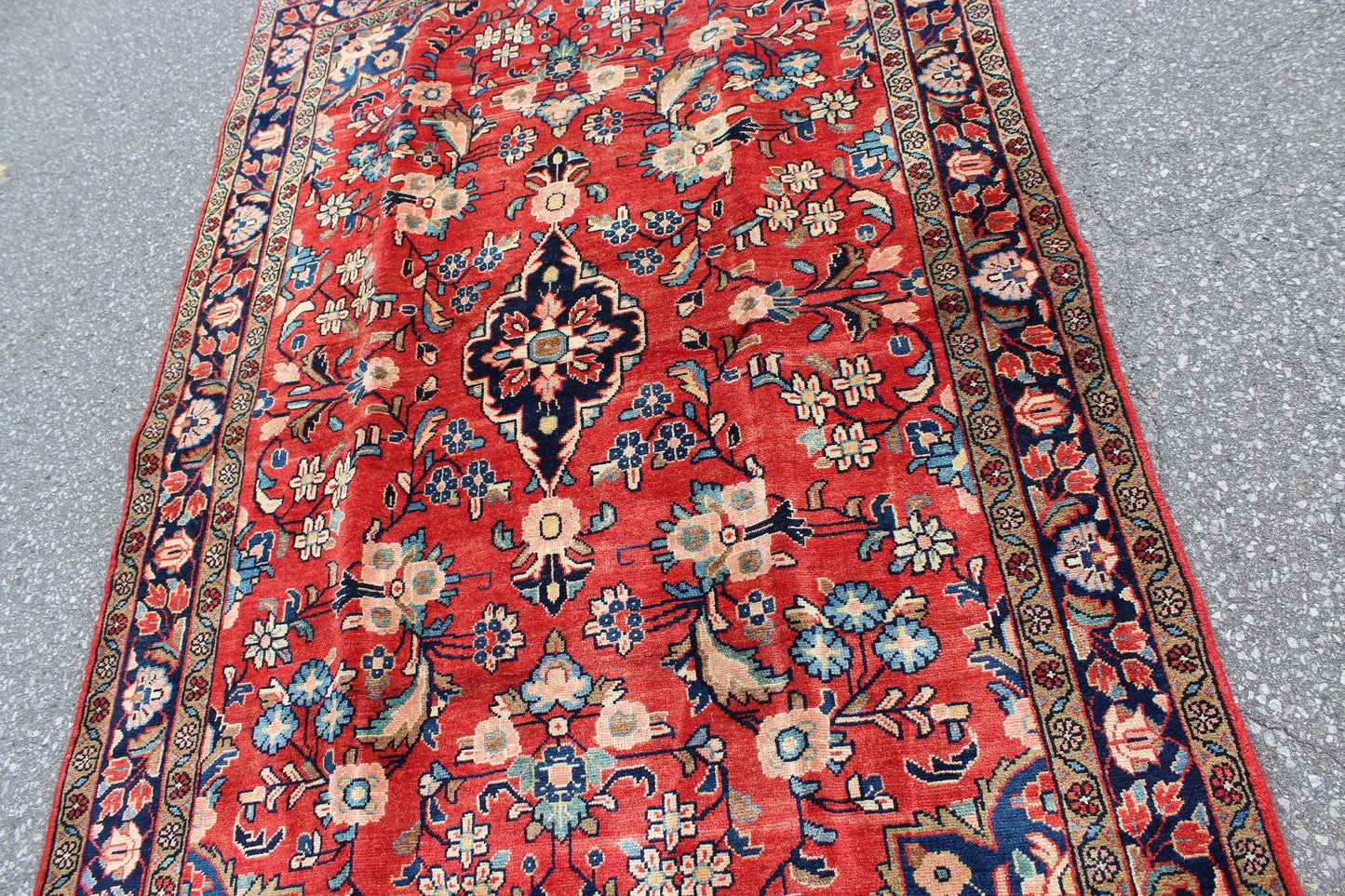 Red 4x7 Vintage Rug | Tribal Oriental Persian Rug | Kazak Bohemian Rug | Handmade Rug
