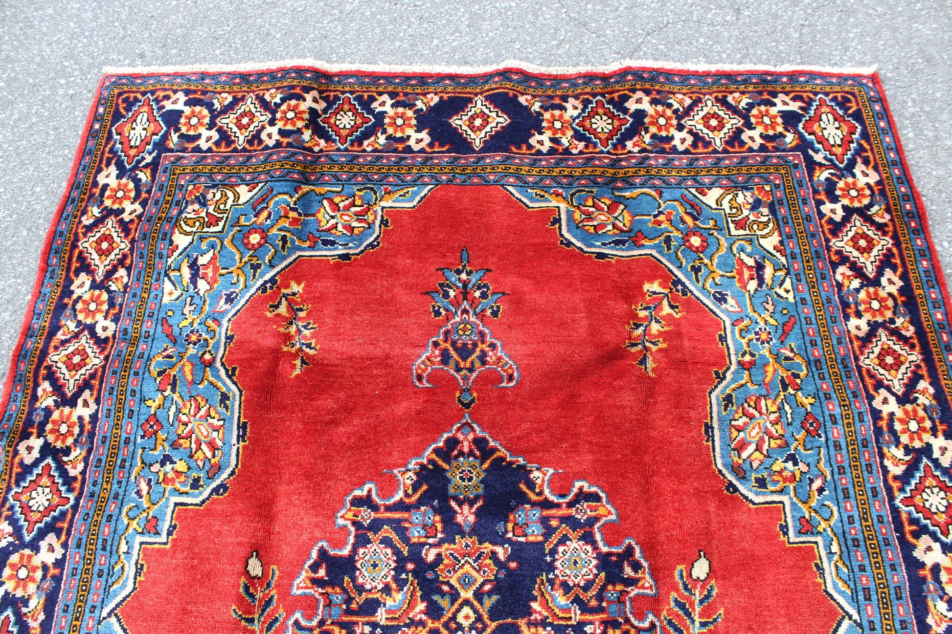 Red 5x8 Vintage Rug | Tribal Oriental Persian Rug | Kazak Bohemian Rug | Handmade Rug