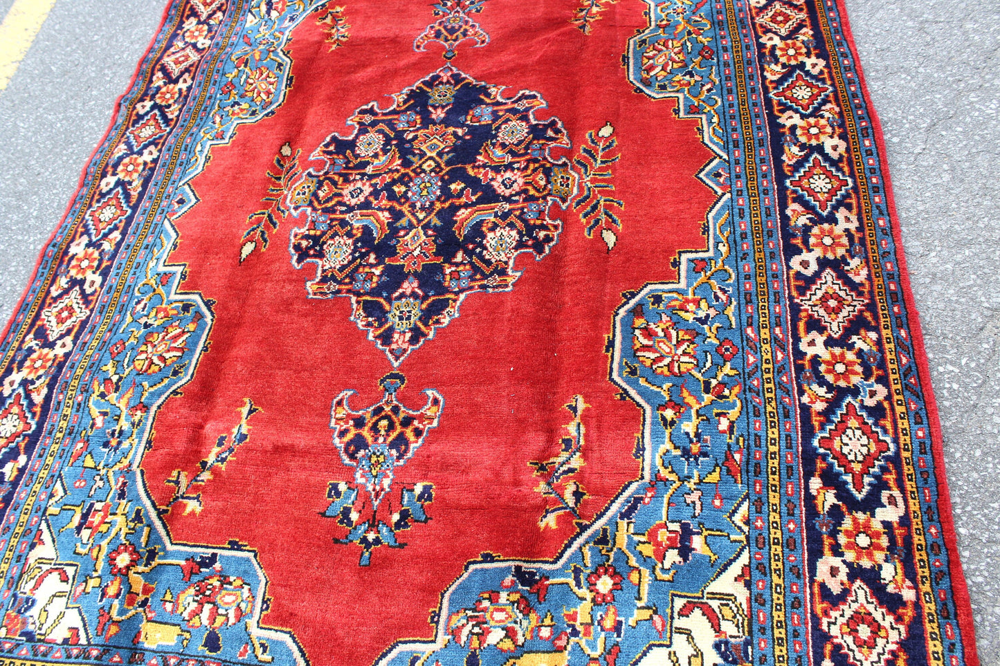 Red 5x8 Vintage Rug | Tribal Oriental Persian Rug | Kazak Bohemian Rug | Handmade Rug