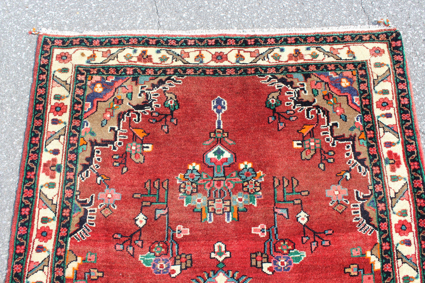 Red Beige 4x6 Vintage Rug | Tribal Oriental Persian Rug | Kazak Bohemian Rug | Handmade Rug