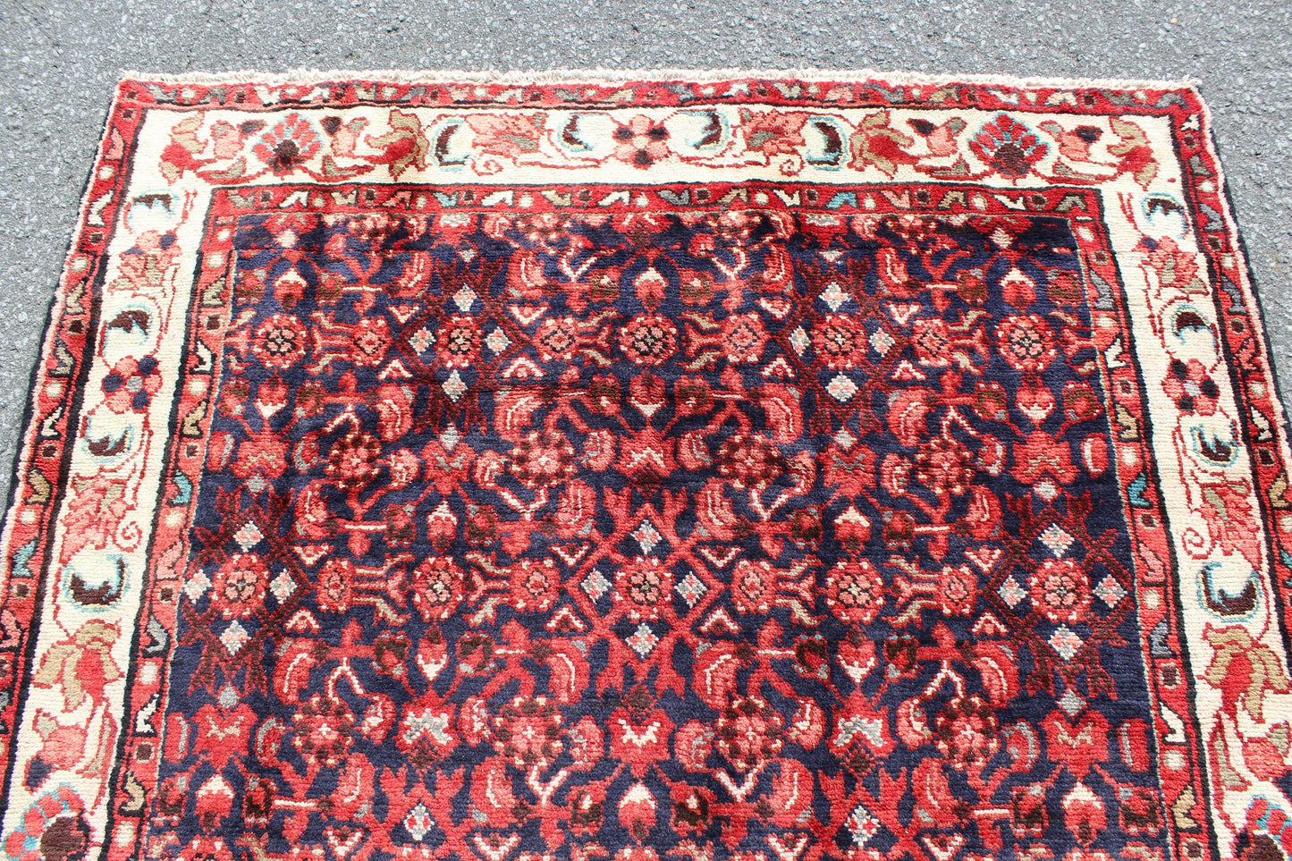 Red Beige 5x7 Vintage Rug | Tribal Oriental Persian Rug | Afghan Bohemian Rug | Handmade Rug