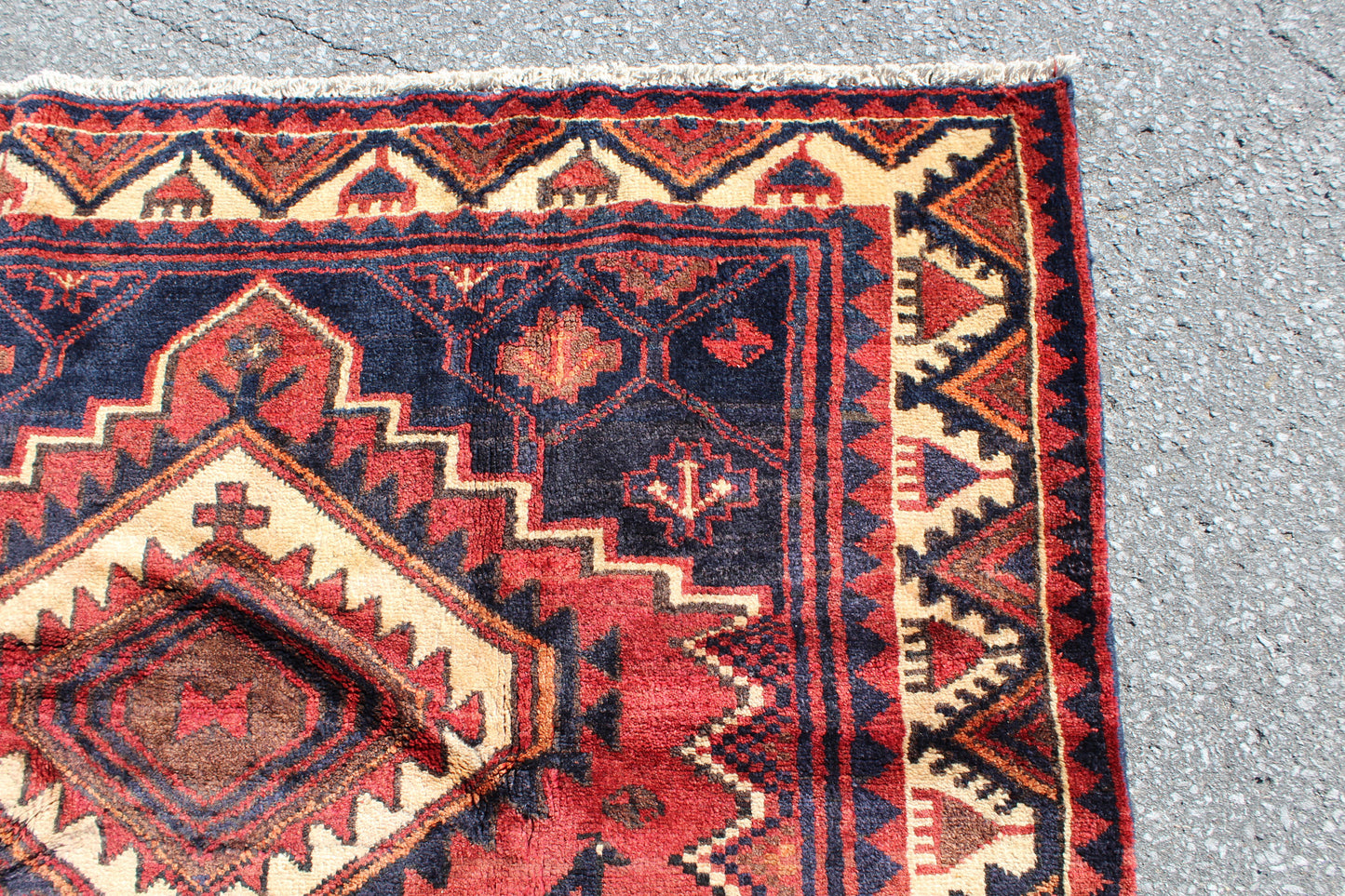 Red 5x8 Vintage Rug | Tribal Oriental Persian Rug | Kazak Bohemian Rug | Handmade Rug