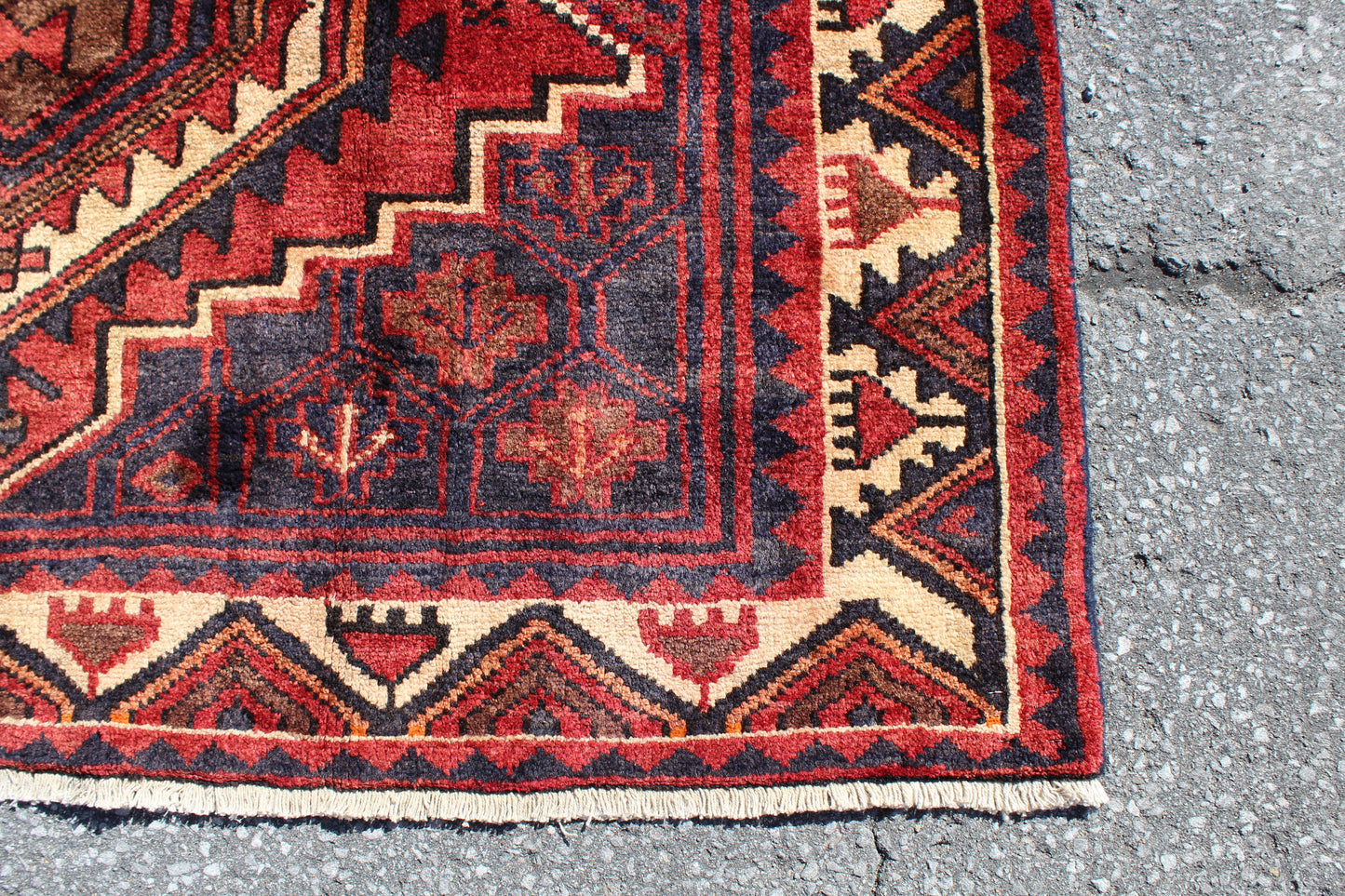 Red 5x8 Vintage Rug | Tribal Oriental Persian Rug | Kazak Bohemian Rug | Handmade Rug