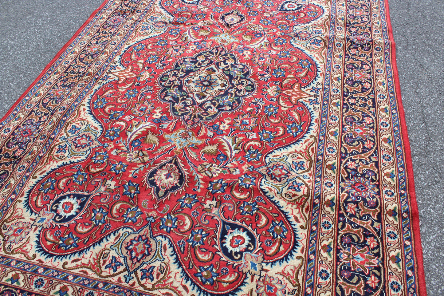 Red Blue 7x10 Vintage Rug | Tribal Oriental Persian Rug | Kazak Bohemian Rug | Handmade Rug