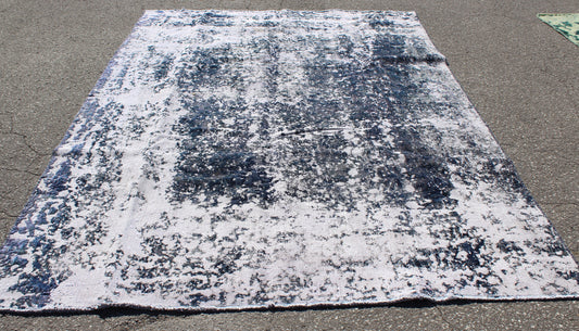 White Blue 6x9 Vintage Rug | Tribal Oriental Persian Rug | Kazak Bohemian Rug | Handmade Rug