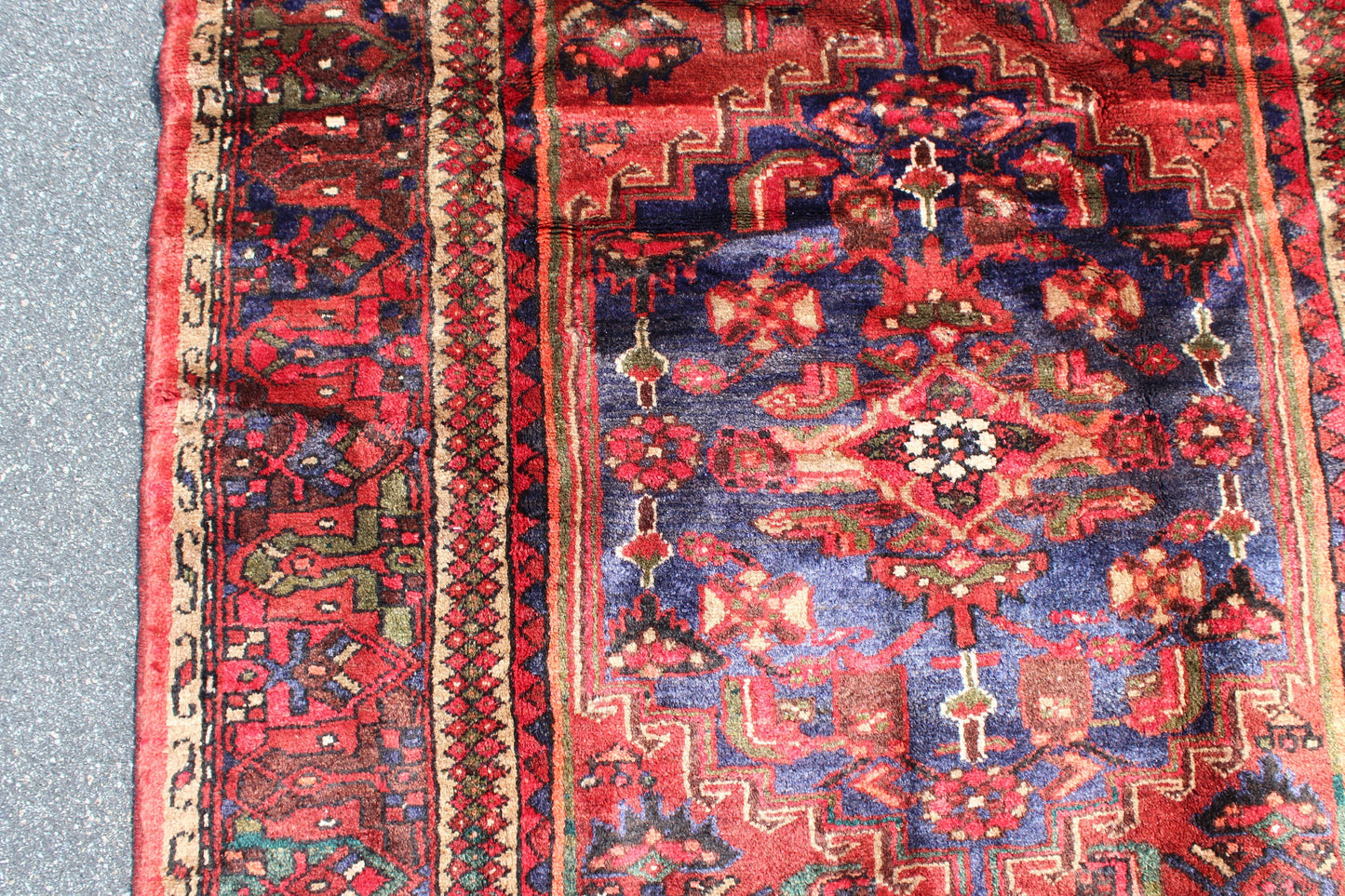 Pink Blue 4x8 Vintage Rug | Tribal Oriental Persian Rug | Kazak Bohemian Rug | Handmade Rug
