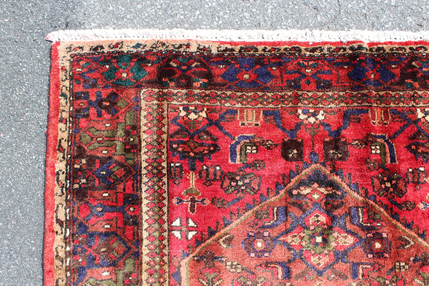 Pink Blue 4x8 Vintage Rug | Tribal Oriental Persian Rug | Kazak Bohemian Rug | Handmade Rug