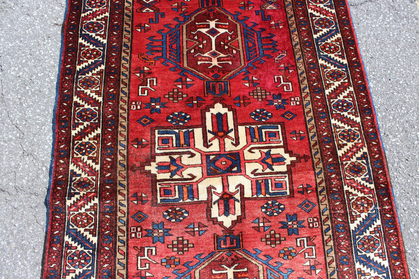 Rose Gold Blue 4x6 Vintage Rug | Tribal Oriental Persian Rug | Kazak Bohemian Rug | Handmade Rug
