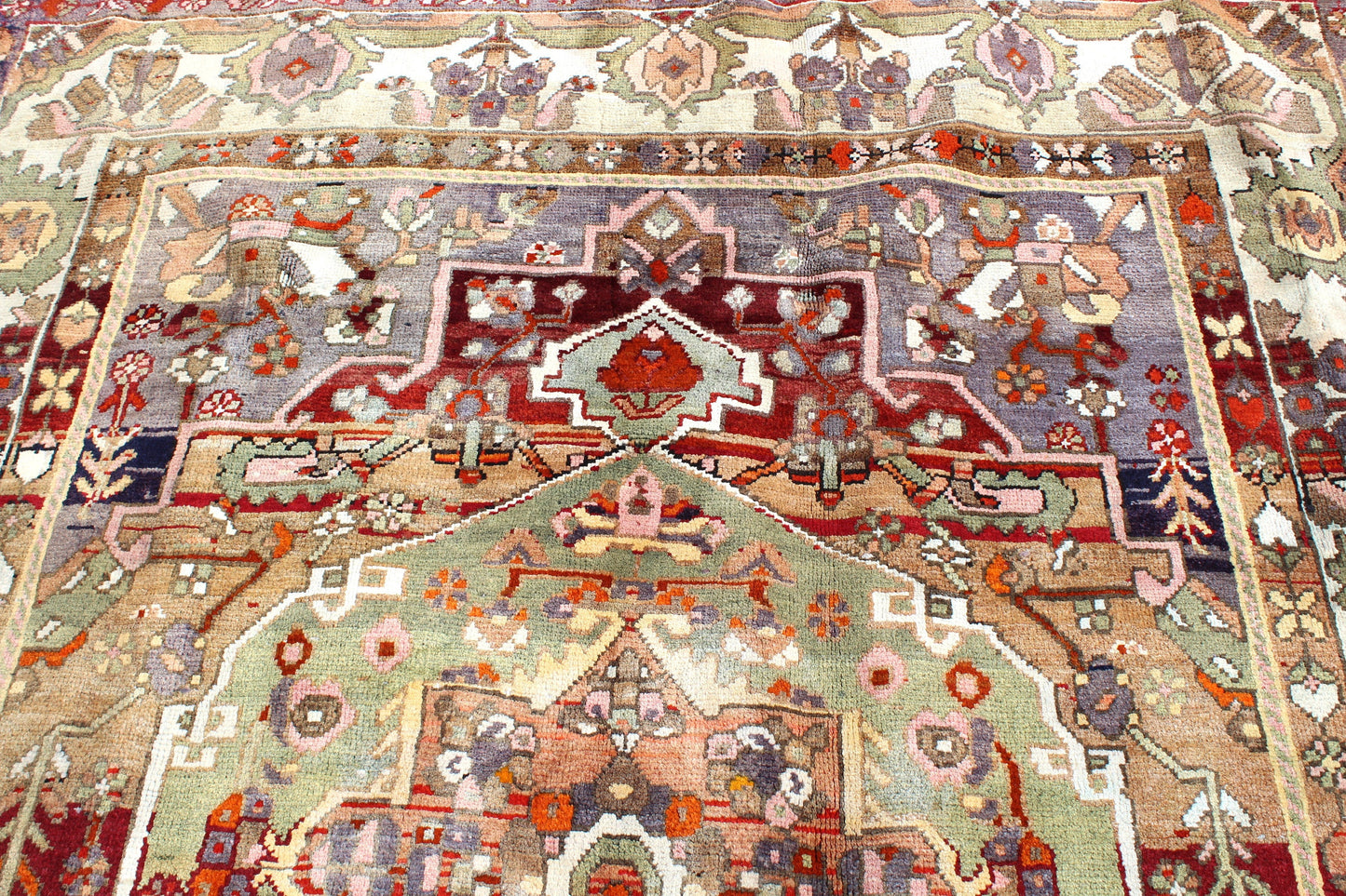 Pink Blue 5x7  Vintage Rug | Tribal Oriental Persian Rug | Kazak Bohemian Rug | Handmade Rug