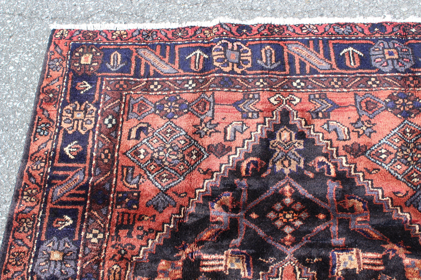 Blue Pink 5x8 Vintage Rug | Tribal Oriental Persian Rug | Kazak Bohemian Rug | Handmade Rug