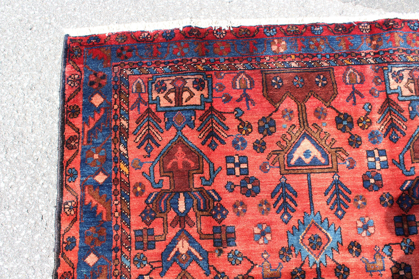 Red 4x7 Vintage Rug | Tribal Oriental Persian Rug | Kazak Bohemian Rug | Handmade Rug