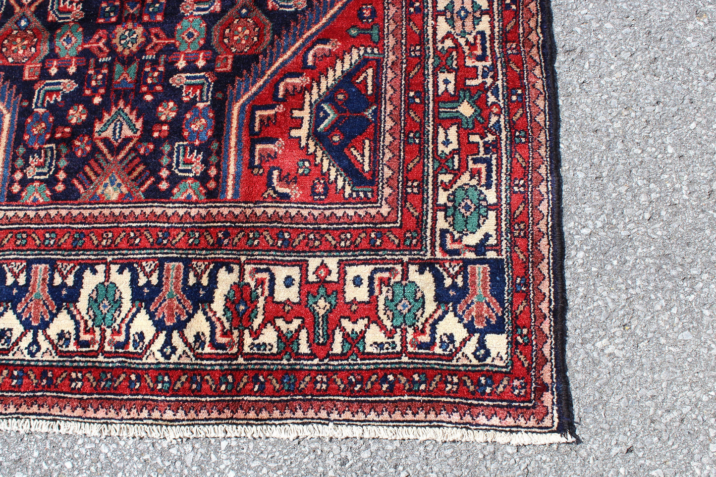 Red 4x9 Vintage Rug | Tribal Oriental Persian Rug | Kazak Bohemian Rug | Handmade Rug