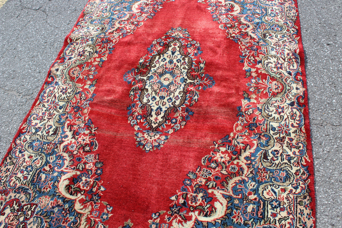 Red 5x7 Vintage Rug | Tribal Oriental Persian Rug | Kazak Bohemian Rug | Handmade Rug