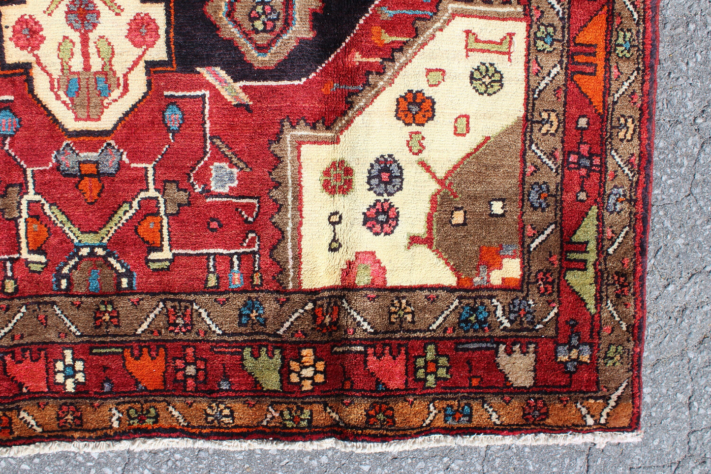 Red 5x8 Vintage Rug | Tribal Oriental Persian Rug | Kazak Bohemian Rug | Handmade Rug