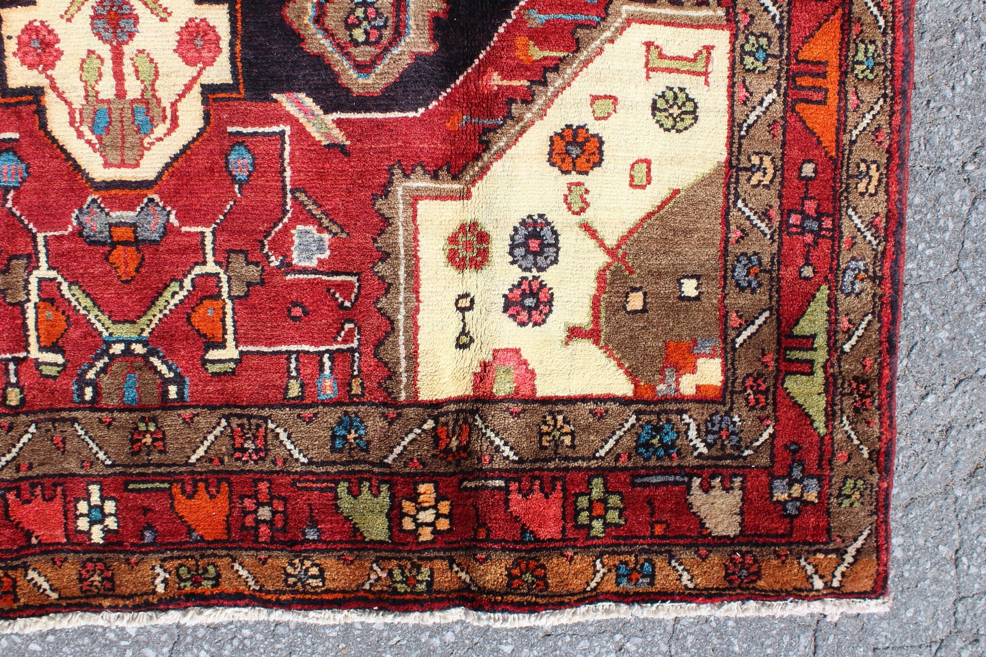 Red 5x8 Vintage Rug | Tribal Oriental Persian Rug | Kazak Bohemian Rug | Handmade Rug