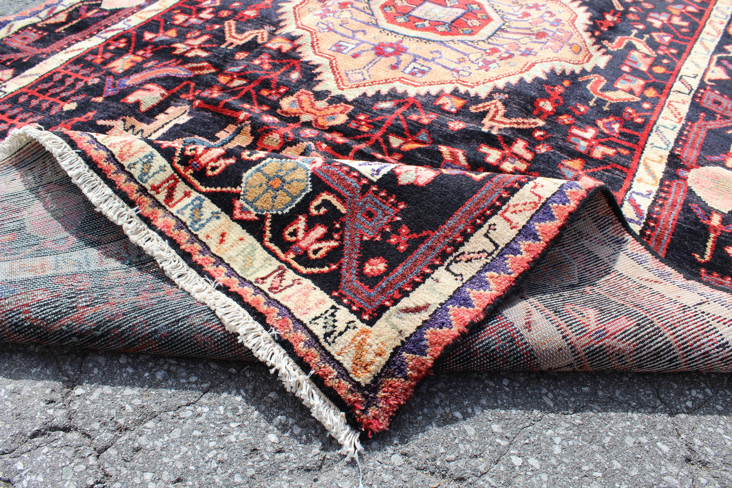 Red 5x9 Vintage Rug | Tribal Oriental Persian Rug | Kazak Bohemian Rug | Handmade Rug