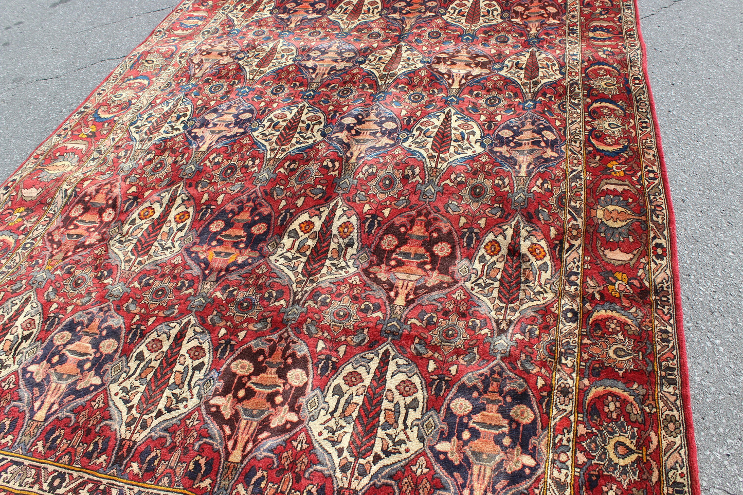 Red Blue 7x11 Vintage Rug | Tribal Oriental Persian Rug | Kazak Bohemian Rug | Handmade Rug