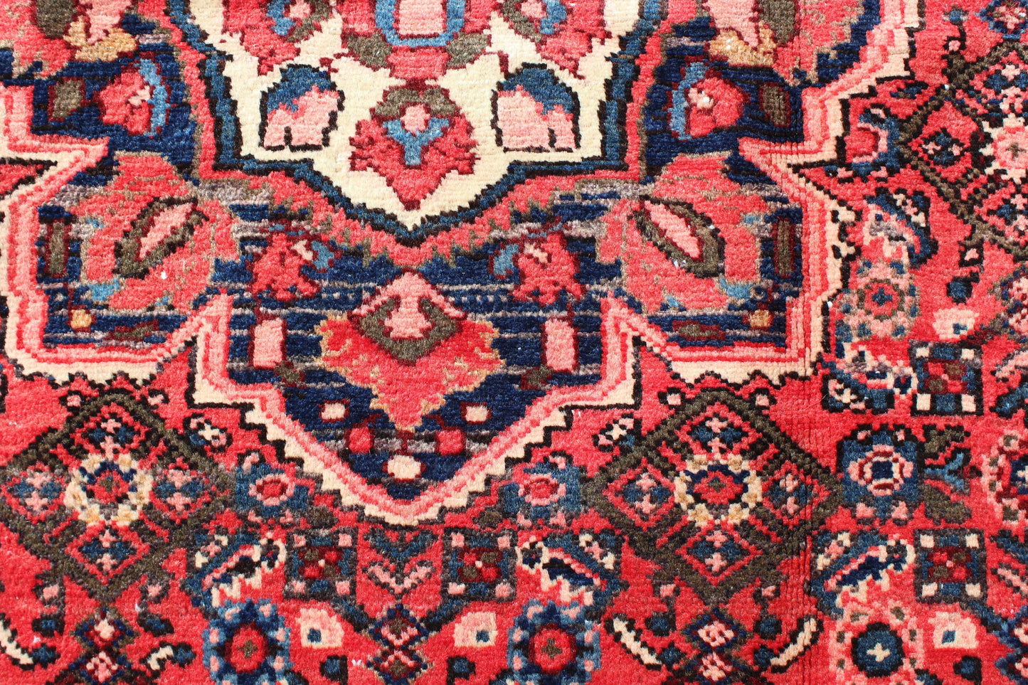 Orange Blue 5x7 Vintage Rug | Tribal Oriental Persian Rug | Kazak Bohemian Rug | Handmade Rug | One of a Kind Rug