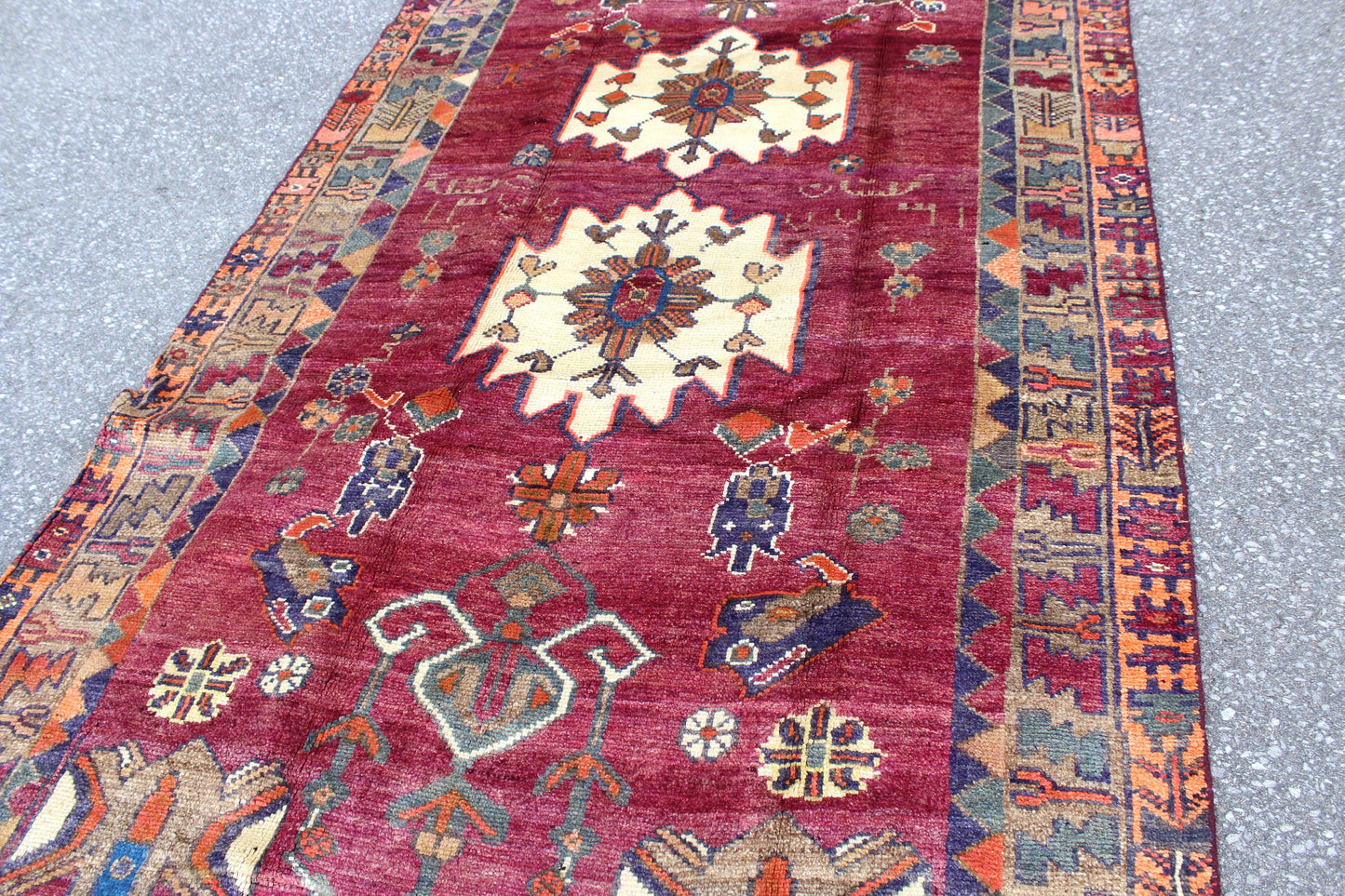 Red 5x10 Vintage Rug | Tribal Oriental Persian Rug | Kazak Bohemian Rug | Handmade Rug