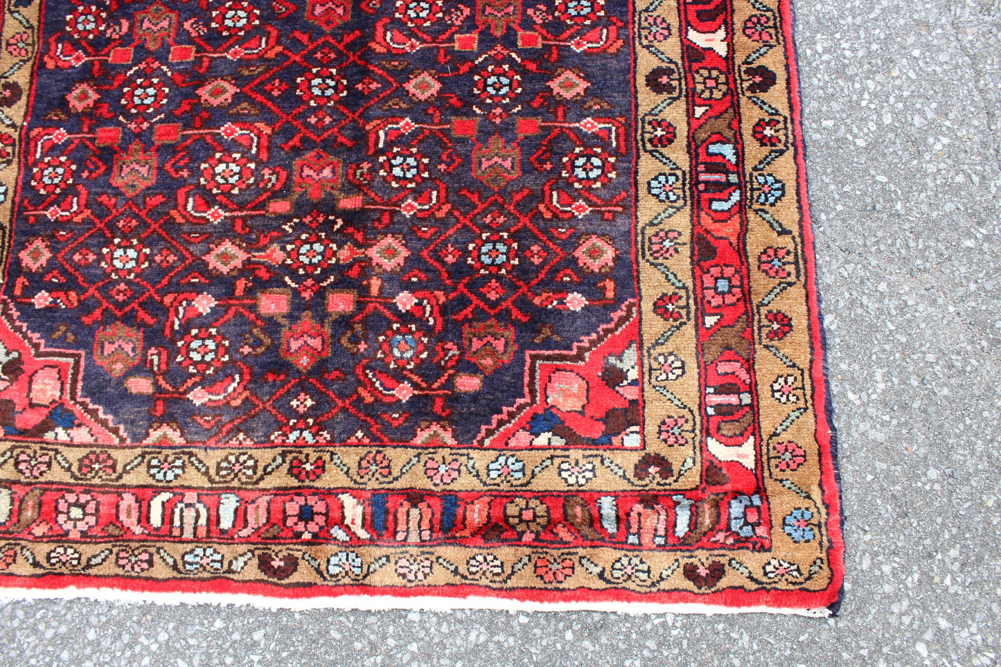Blue Red 3x6 Vintage Rug | Tribal Oriental Persian Rug | Kazak Bohemian Rug | Handmade Ru3