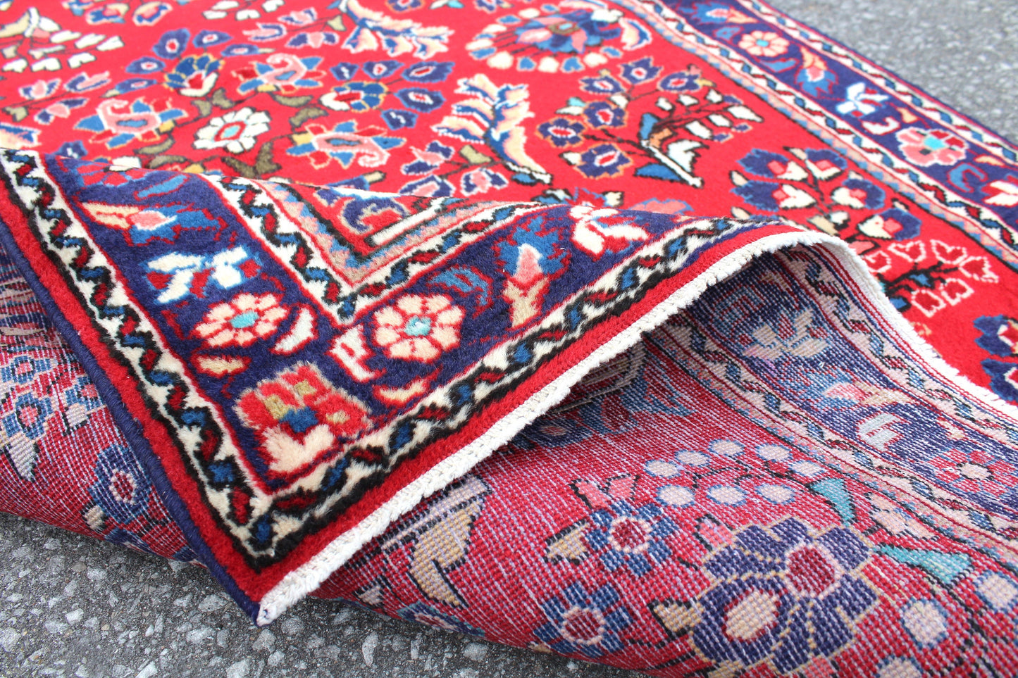 Red 4x5 Vintage Rug | Tribal Oriental Persian Rug | Kazak Bohemian Rug | Handmade Rug