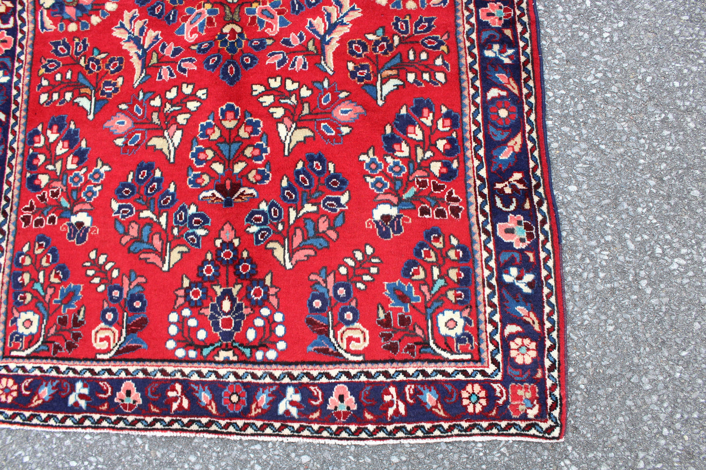 Red 4x5 Vintage Rug | Tribal Oriental Persian Rug | Kazak Bohemian Rug | Handmade Rug