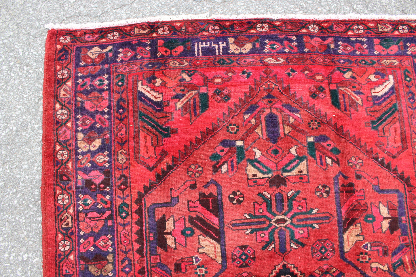 Red 4x8 Vintage Rug | Tribal Oriental Persian Rug | Kazak Bohemian Rug | Handmade Rug