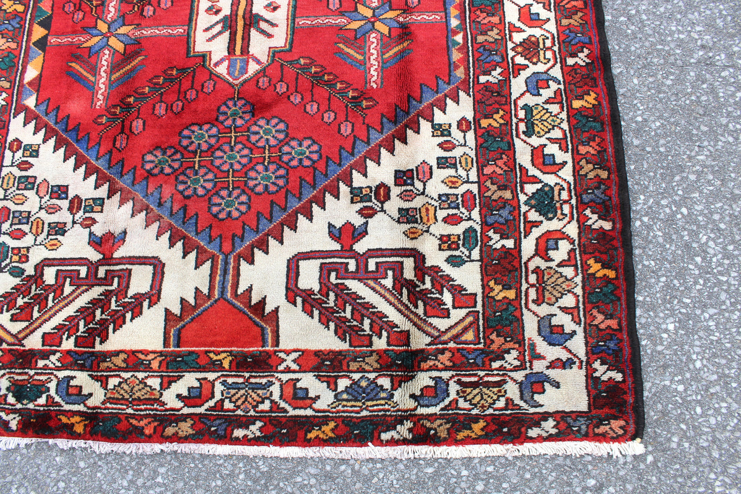 White Gold 8x11 Vintage Rug | Tribal Oriental Persian Rug | Kazak Bohemian Rug | Handmade Rug