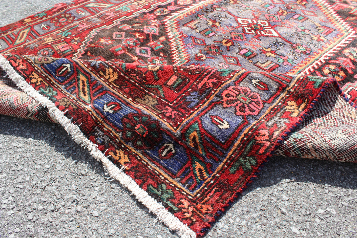 Red Black 4x7 Vintage Rug | Tribal Oriental Persian Rug | Kazak Bohemian Rug | Handmade Rug6