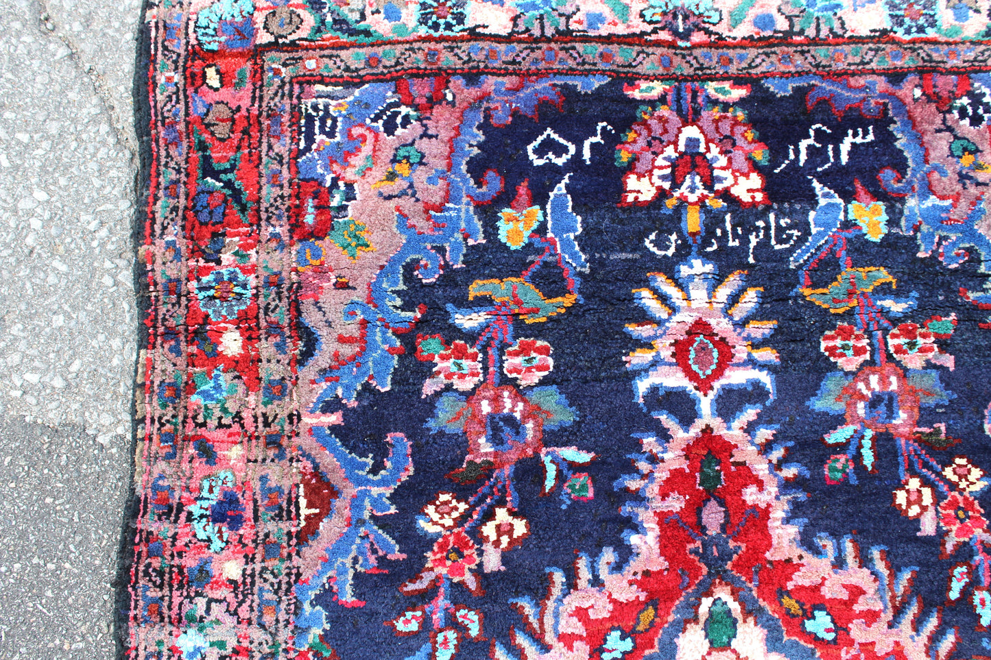 Blue Pink 4x6 Vintage Rug | Tribal Oriental Persian Rug | Kazak Bohemian Rug | Handmade Rug