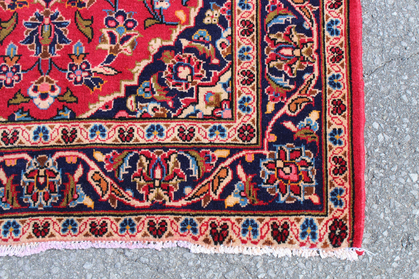Red Blue 3x5 Vintage Tribal One of a Kind Rug
