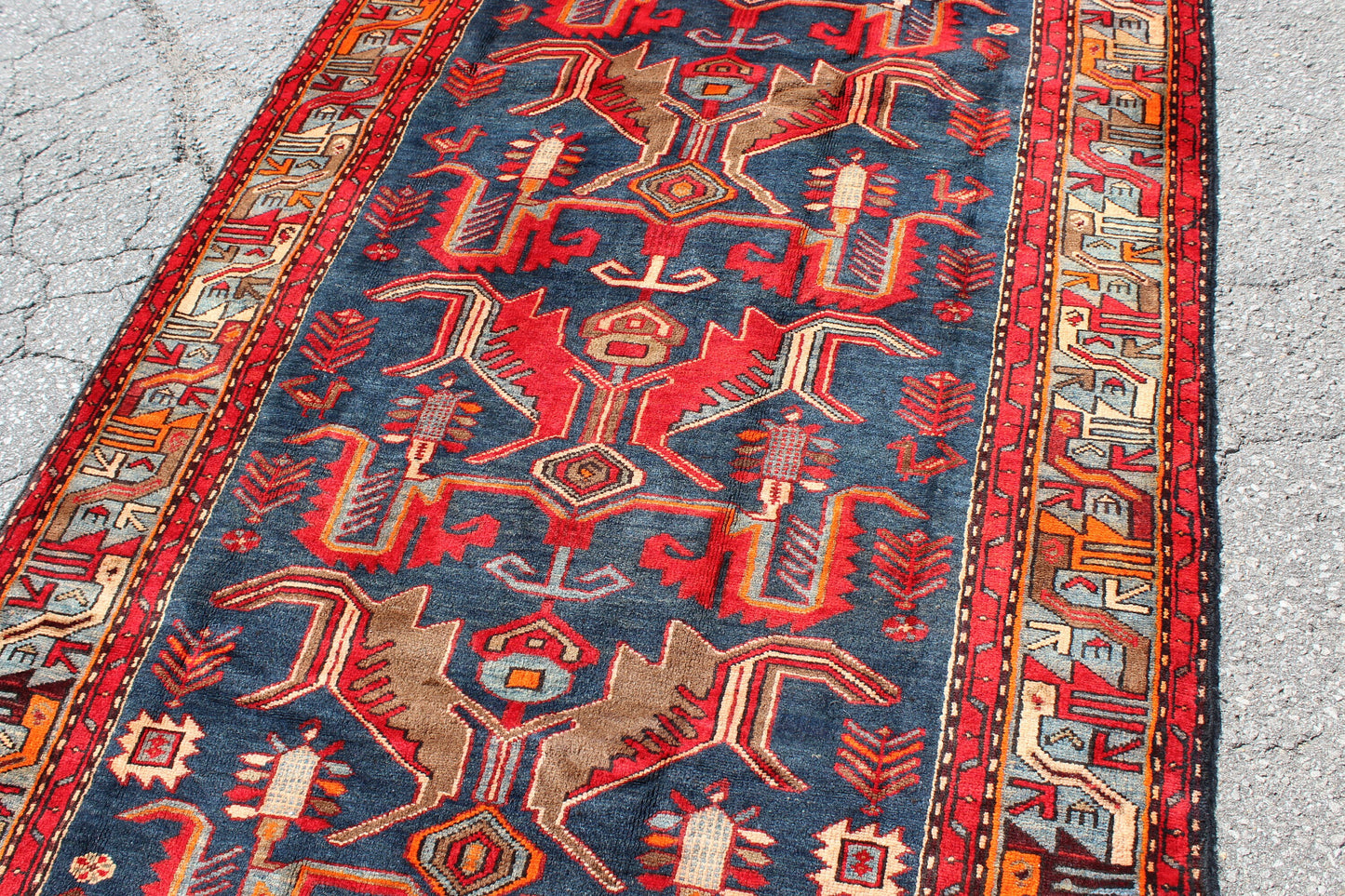 Red 4x7 Vintage Rug | Tribal Oriental Persian Rug | Kazak Bohemian Rug | Handmade Rug