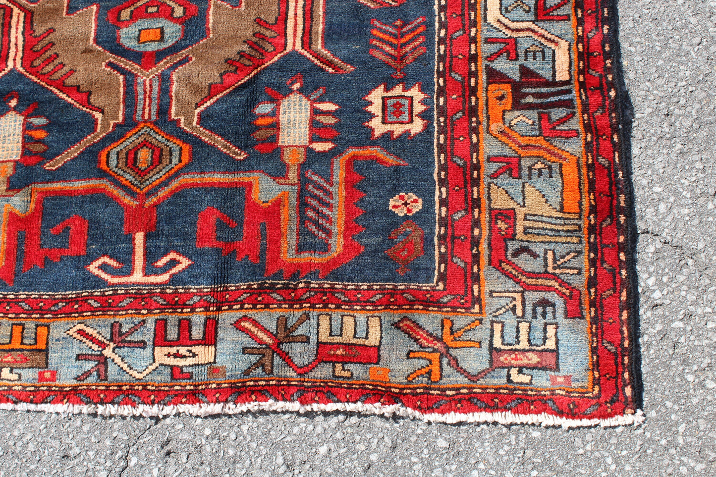 Red 4x7 Vintage Rug | Tribal Oriental Persian Rug | Kazak Bohemian Rug | Handmade Rug