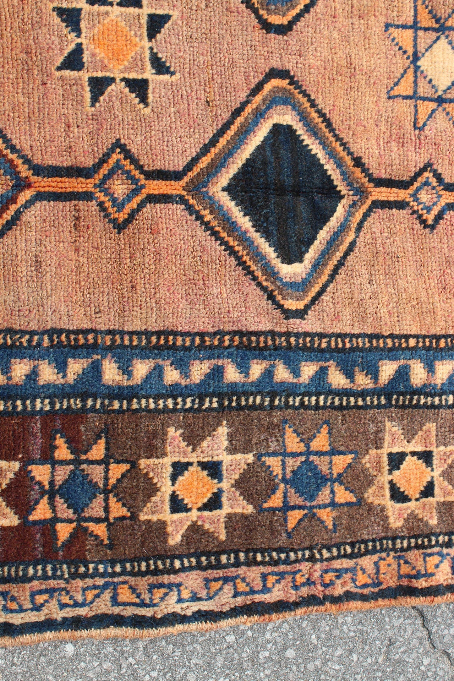 Bright Red Blue 5x7 Area Rug | Handmade Vintage Persian Rug