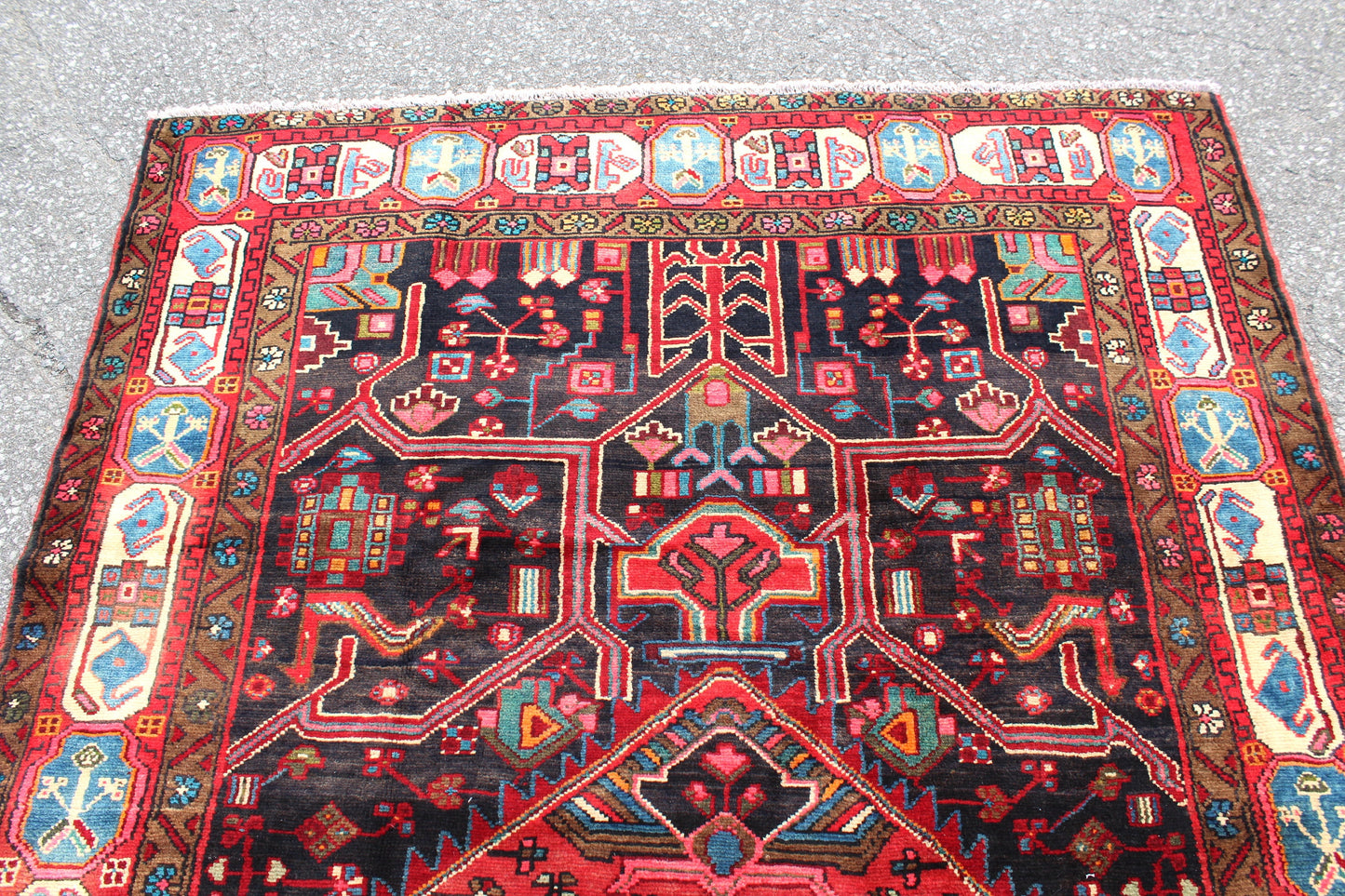 Red 5x9 Vintage Rug | Tribal Oriental Persian Rug | Kazak Bohemian Rug | Handmade Rug