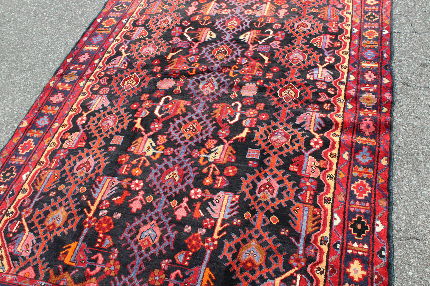 Red 4x7 Vintage Rug | Tribal Oriental Persian Rug | Kazak Bohemian Rug | Handmade Rug