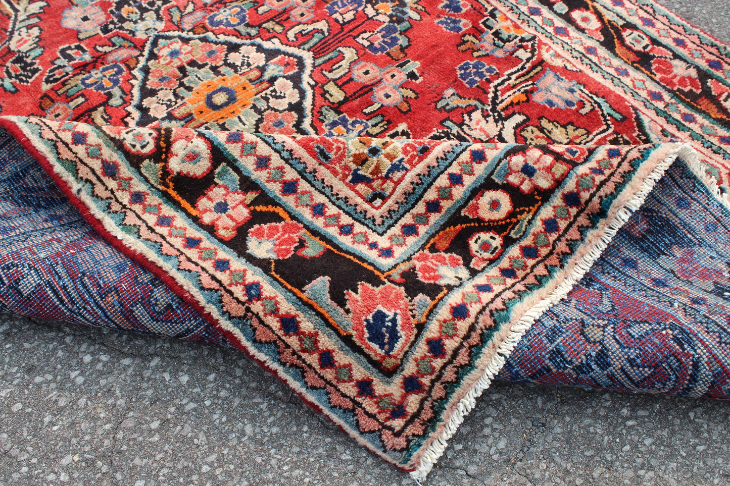Red Beige 5x7 Vintage Rug | Tribal Oriental Persian Rug | Kazak Bohemian Rug | Handmade Rug