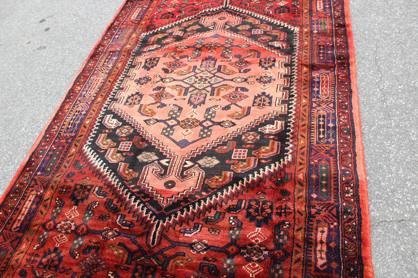 Red Blue 5x8 Vintage Rug | Tribal Oriental Persian Rug | Kazak Bohemian Rug | Handmade Rug