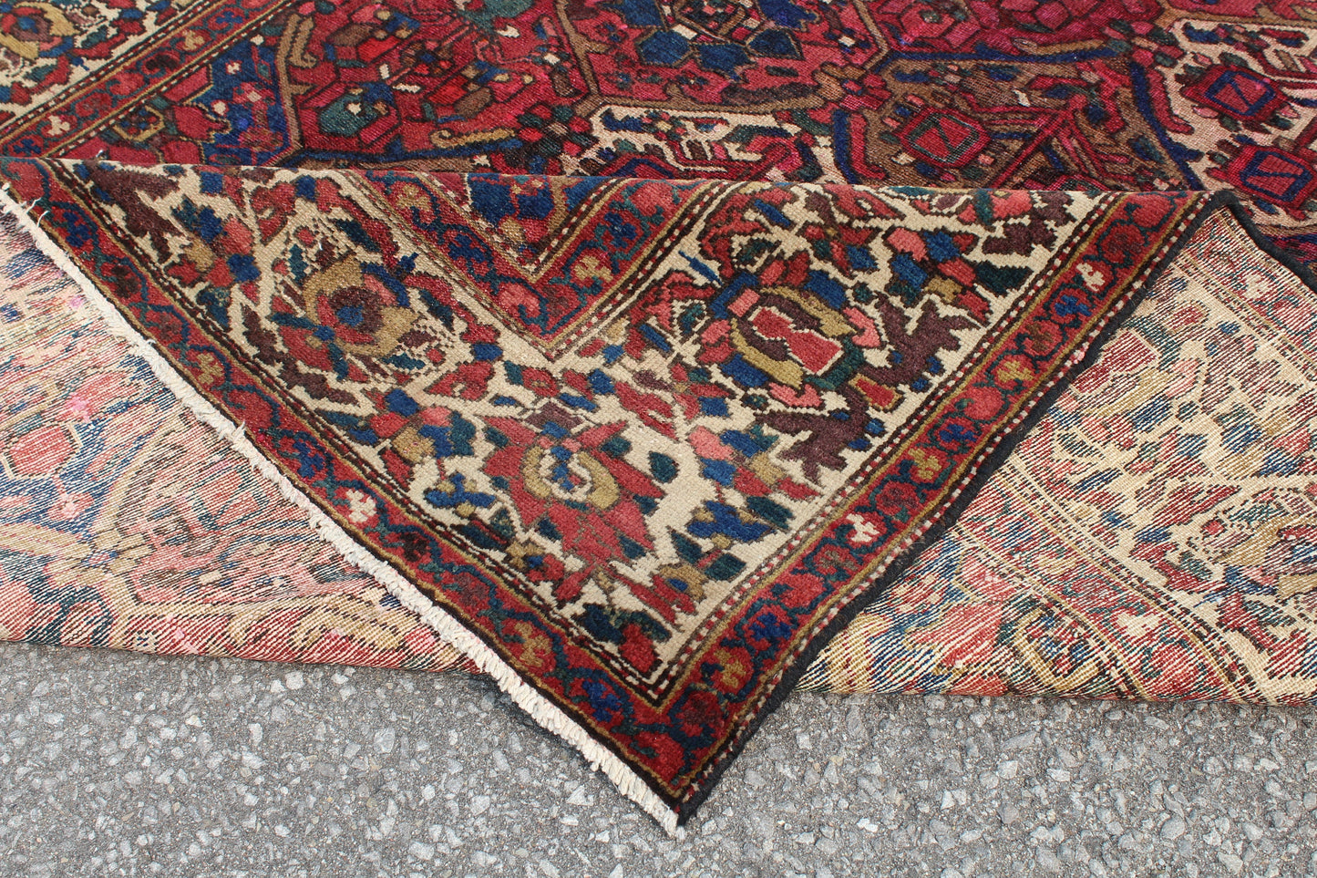Red Blue 3x7 Vintage Rug | Tribal Oriental Persian Rug | Kazak Bohemian Rug | Handmade Rug
